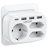 LENCENT USB Steckdose 7 in 1 Mehrfachsteckdose Steckdosenadapter, 3 Fach...