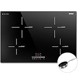 Karinear Induktionsfeld 77 cm mit Pfanne, Induktionskochfeld 4 Platten...