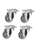 Möbelrollen Möbelrollen Räder 4 stücke Weiche Gummi Lenkrolle Silber...