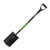 Mivos Runder Gärtnerspaten aus Gehärtetem Stahl - 110 cm - Gartenspaten...