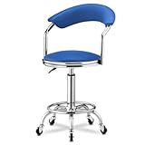 MEVZHH Hocker, Ergonomischer Leder Bürostuschwenkbar Rollisalon Hocker Mit...