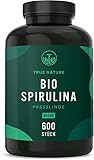 Bio Spirulina Presslinge - 600 Tabletten (500mg) Hochdosiert - 100% Reine...