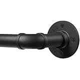 DEFYNEE Gardinenstange Schwarz, 80 bis 218 cm Industrial Vorhangstange...