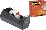 Scotch C38 Tischabroller Crystal Klebeband, Schwarz, Standard, 1 Rolle, 19...
