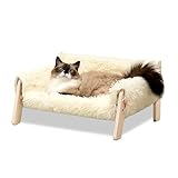 MEWOOFUN Erhöhtes Katzenbett Sofa aus Holz, 56x45cm robust großes...