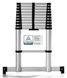 Premium Alu Teleskopleiter TÜV geprüft Softclose – Arbeitshöhe 4,04,...