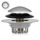 NUOBESTY Haarfänger Badewannenabflussstopfen Pop Up aus Vollkupfer mit...