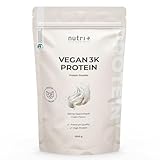 Nutri + Veganes Proteinpulver Sahne 1 kg - 80% Eiweiß - 3k Eiweißpulver...
