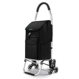 VOUNOT® Aluminium Einkaufstrolley Treppensteiger, Trolly Einkaufswagen...