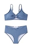 Arshiner Mädchen Bikini-Set Gerippter Sommer Kinder Zweiteiliger Badeanzug...