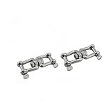QASVOU 2 STÜCKE 304 Edelstahl Doppelbacken-wirbelschäkel 4mm 5mm 6mm 8mm...