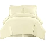 Luxxurecare 3-teiliges Bettwäsche-Set mit Fadenzahl 1500, elfenbeinfarben,...