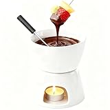 Haofy Keramik-Käsefondue-Topf-Set mit Gabelständer,...