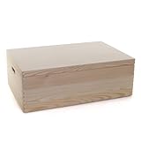 HolzFee Holzkiste 59 x 40 x 20 cm Kiste Holz Kiefer große Aufbewahrungsbox...