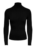 ONLY Damen Struktur Rollkragen Pullover Rundhals Feinstrick Sweater Stretch...