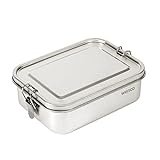 wenco Premium Lunchbox aus Edelstahl, Mit 2 Fächern, Brotdose mit 850 Ml...