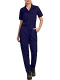 WORK IDEA Kurzärmeliger Damen-Overall, leicht, mit Druckknöpfen,...