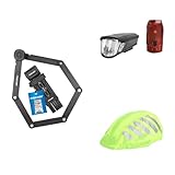 FISCHER Bundle Sicherheit - Faltschloss, Beleuchtungsset und Regenschutz...