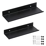 SCHYIDA 2 Stück Wandboard Schwarz Metall Schweberegal Wand 30/40cm...