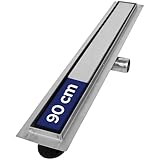 VILSTEIN® Duschrinne Edelstahl Extra Flach [90CM] - Bodenabfluss Dusche...