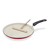 GSW 456715 Crêpes-Pfanne inkl. Teigverteiler, Aluminium, orange/creme -...
