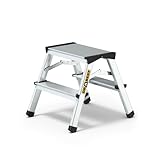 DRABEST Trittleiter Klapptritt Aluleiter Haushaltsleiter beidseitig...