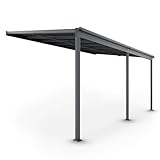 Juskys Terrassenüberdachung Borneo 5x3 m — Sonnenschutz aus Aluminium...