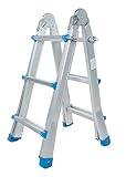 TREPPE Gelenkleiter, faltbar, teleskopisch, multifunktional, Aluminium, 4 x...