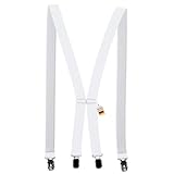 Zukunftsenkel Hosenträger 4 Starke Clips X-Form 2,5cm Breite Herren Damen...