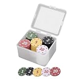 Poker-Chips, nummeriertes, farbiges Spielzubehör mit Etui, für Zuhause,...
