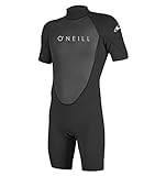 O'Neill Wetsuits Men's Reactor-2 2mm Back Zip Spring Wetsuit, Black/Black,...