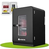 Juskys 2in1 Mini Kühlschrank 15 Liter Schwarz - kleine Minibar mit Kühl-...