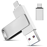 USB Stick 128GB für iPhone, 3-in-1 Speicherstick mit USB C, USB 3.0 & L,...