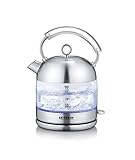 SEVERIN Retro Glas Wasserkocher, XXL-Füllvolumen von 1,7L,...