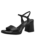 Tamaris Damen Sandalen mit Absatz Vegan Blockabsatz; BLACK/schwarz; 38
