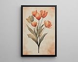 CAOXTART Vintage Blumenposter oder Leinwanddruck, Botanische...