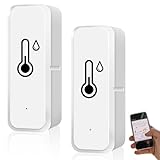 2 Stück WiFi Thermometer Smart Hygrometer Innen Außen, Temperatur...