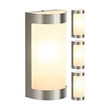 ledscom.de 4 Stück Wandleuchte WARU für außen, IP44, Edelstahl,...
