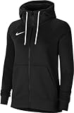 Nike Damen Nk Flc Park20 Fz Hoodie Sweatshirt, Black/White/White, L EU