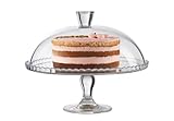 Pasabahce Patisserie 95200 - Tortenplatte mit Fuß und Haube, Glas