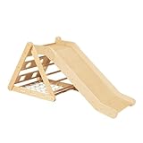 Sunny Sammie 2-in-1 Kletterdreieck mit Rutsche aus Holz in Naturfarben |...