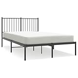 Bettgestell 120x190 cm mit Kopfteil - Metall Schwarz für modernes...