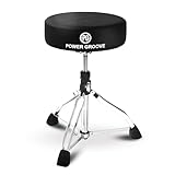 POWERGROOVE Schlagzeug-Thron, verbesserter gepolsterter Schlagzeugsitz,...