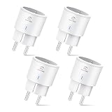 Alexa Steckdose 4er Pack, EIGHTREE Smart WLAN Steckdose mit Strommessung,...