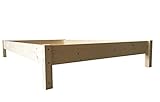 LIEGEWERK Futonbett Bett 140x200 Massivholzbett Holz 140 Holzbett (140cm x...