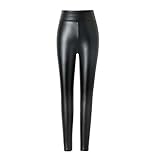 hitueu Damen Kunstleder Leggings High Waist Leggings Hose Strumpfhosen...