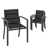 Devoko Gartenstuhl Set 4, stapelbarer Aluminium-Esszimmerstuhl, max....