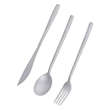 iBasingo Camping Titan Besteck Set Outdoor Langer Griff Löffel Gabel...