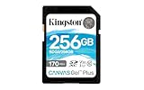 Kingston SDG3/256GB SD Speicherkarte (256GB SDXC Canvas Go Plus 170R C10...