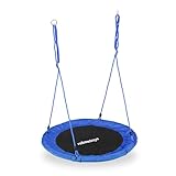 Relaxdays Unisex – Erwachsene, blau Nestschaukel, rund, für Kinder &...